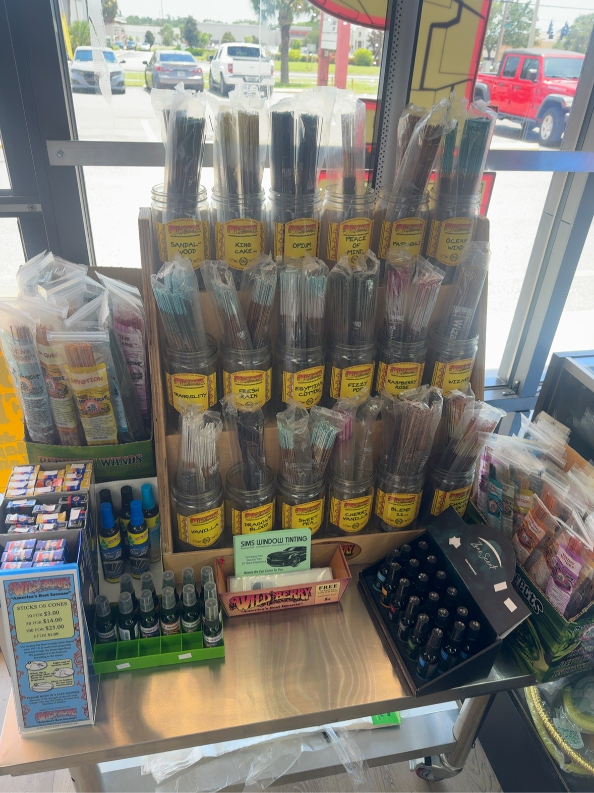 Incense selection at 727 Smoke and Vape